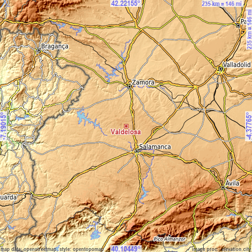 Topographic map of Valdelosa