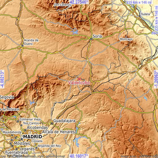 Topographic map of Valdelcubo