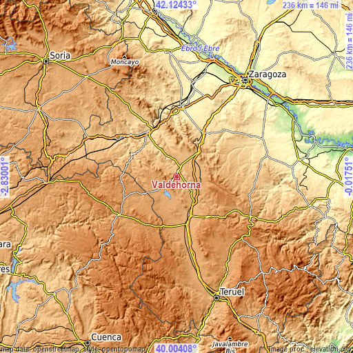 Topographic map of Valdehorna