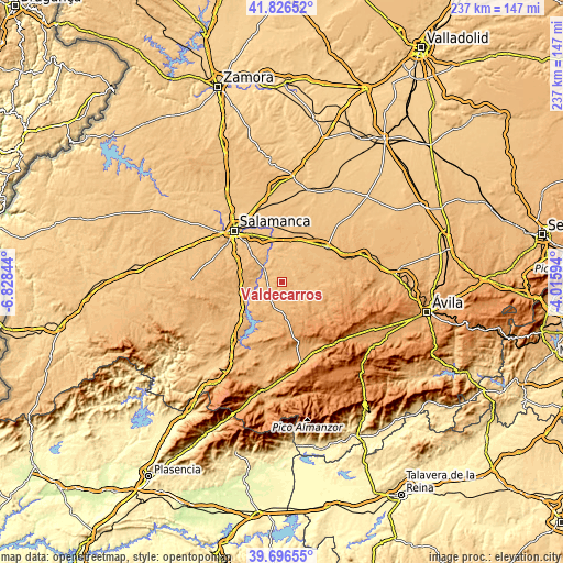 Topographic map of Valdecarros