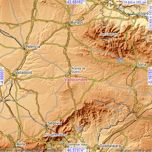 Topographic map of Vadocondes