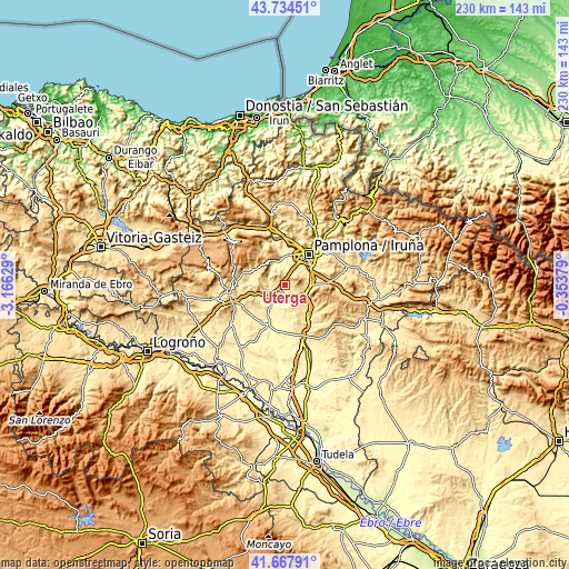 Topographic map of Uterga