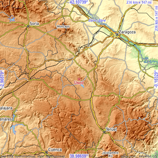 Topographic map of Used