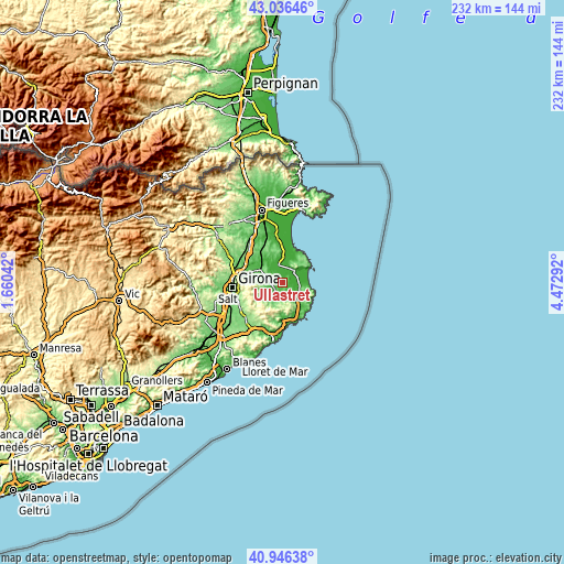 Topographic map of Ullastret