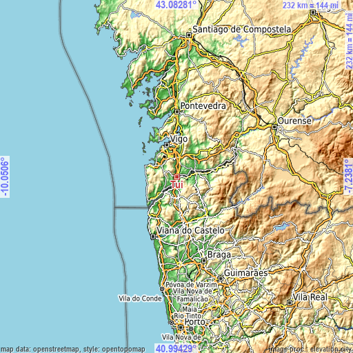 Topographic map of Tui