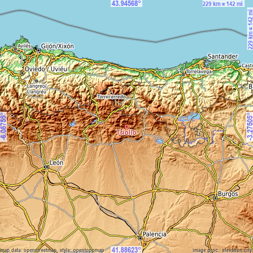 Topographic map of Triollo