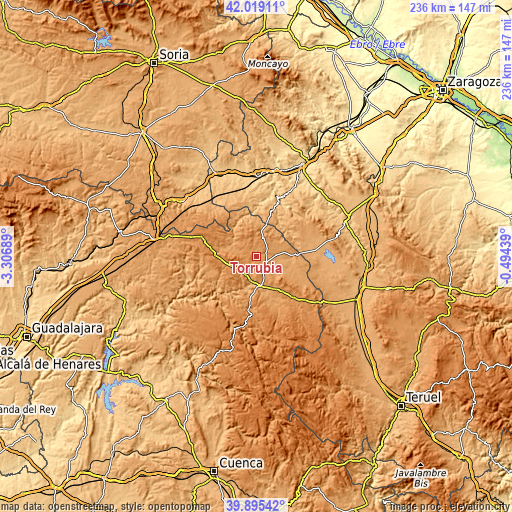 Topographic map of Torrubia