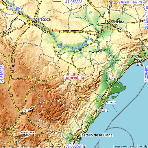 Topographic map of Torrevelilla