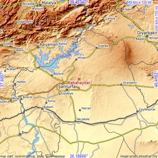 Topographic map of Kabahaydar