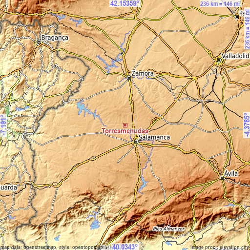 Topographic map of Torresmenudas