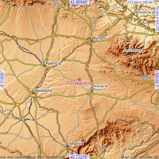 Topographic map of Torresandino