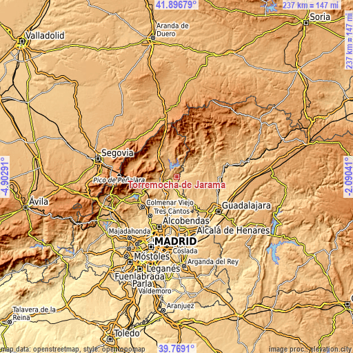 Topographic map of Torremocha de Jarama