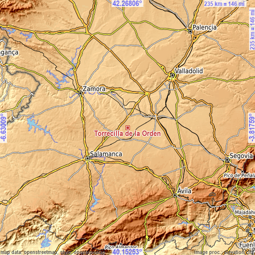 Topographic map of Torrecilla de la Orden