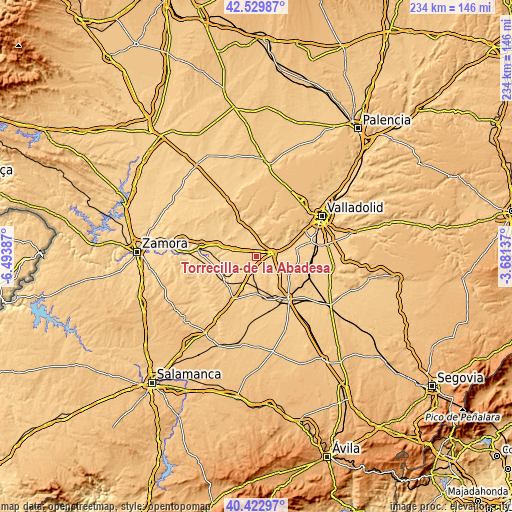 Topographic map of Torrecilla de la Abadesa