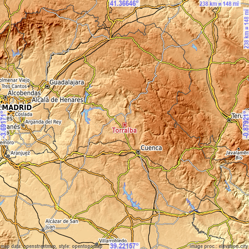 Topographic map of Torralba