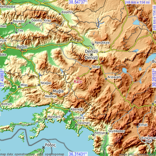 Topographic map of Kale