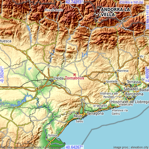 Topographic map of Tornabous