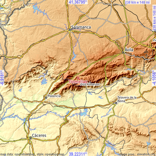 Topographic map of Tormellas