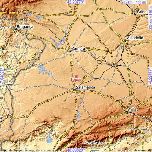 Topographic map of Topas