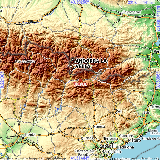 Topographic map of Toloriu