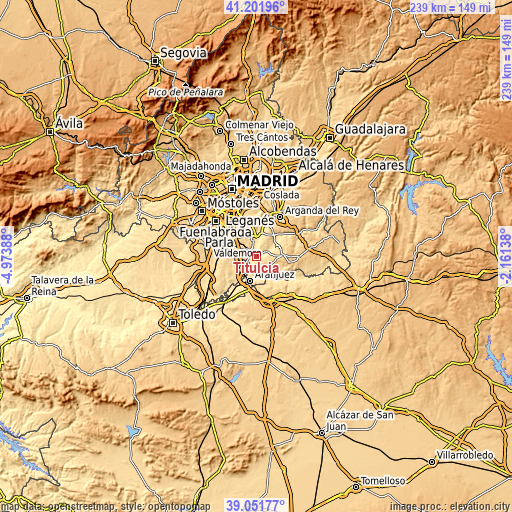 Topographic map of Titulcia