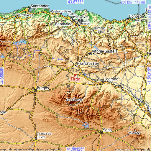 Topographic map of Tirgo