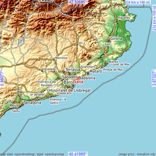 Topographic map of Tiana
