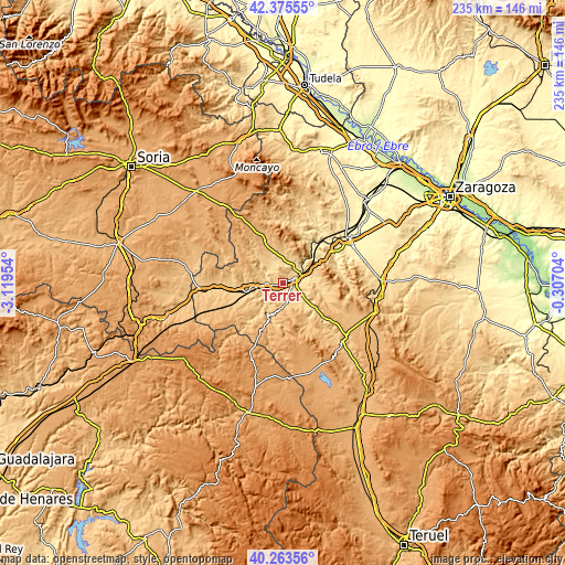 Topographic map of Terrer