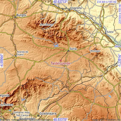 Topographic map of Tardelcuende