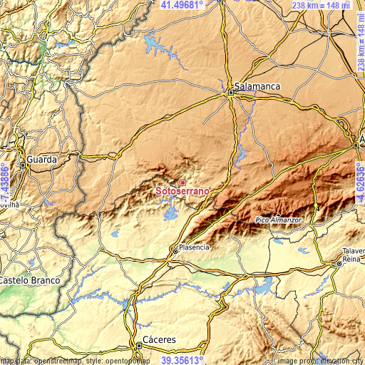 Topographic map of Sotoserrano