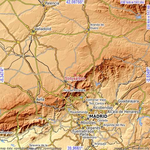 Topographic map of Sotosalbos