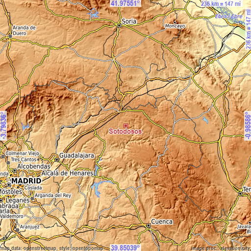 Topographic map of Sotodosos