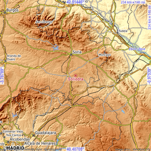 Topographic map of Soliedra