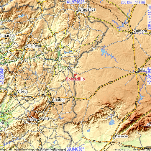 Topographic map of Sobradillo