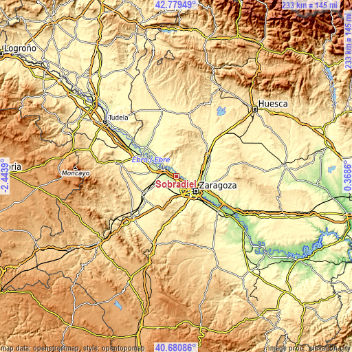 Topographic map of Sobradiel