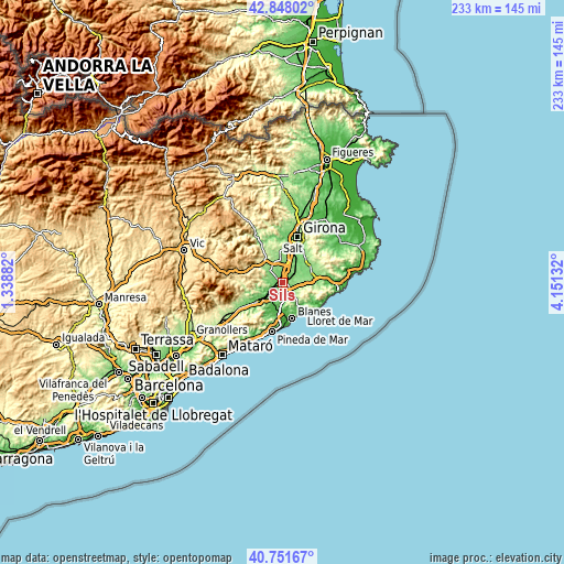 Topographic map of Sils