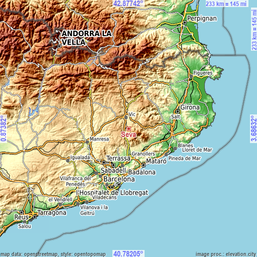 Topographic map of Seva