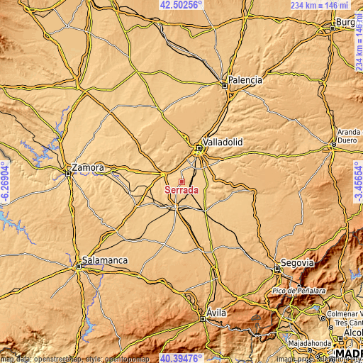 Topographic map of Serrada