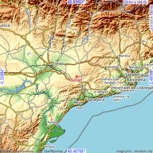 Topographic map of Senan