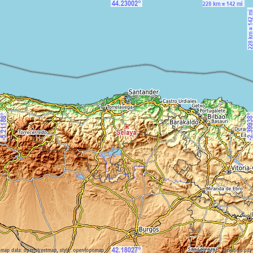 Topographic map of Selaya