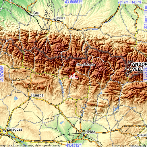 Topographic map of Seira