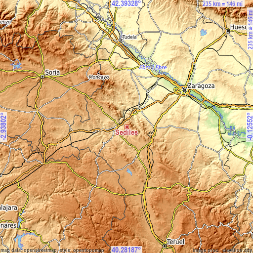 Topographic map of Sediles