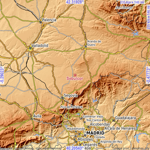 Topographic map of Sebúlcor