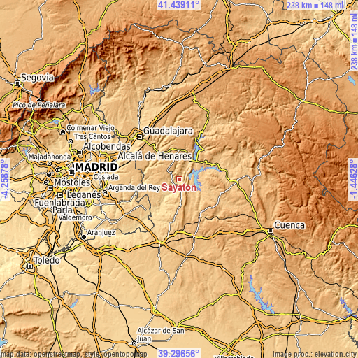 Topographic map of Sayatón