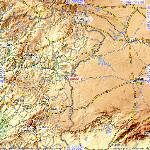 Topographic map of Saucelle