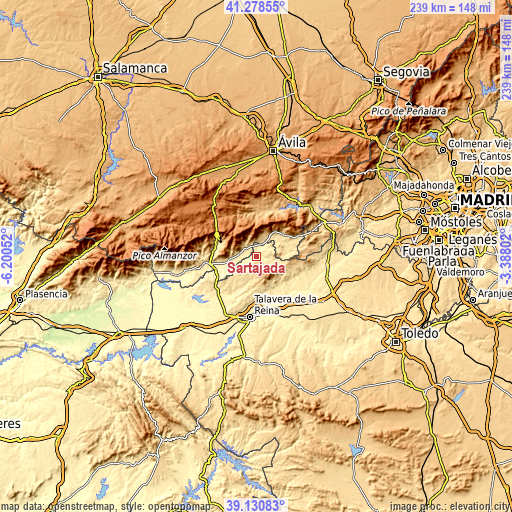 Topographic map of Sartajada