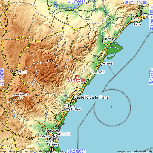 Topographic map of Sarratella