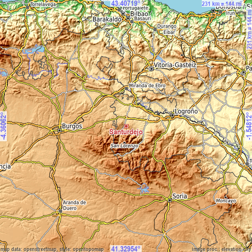 Topographic map of Santurdejo