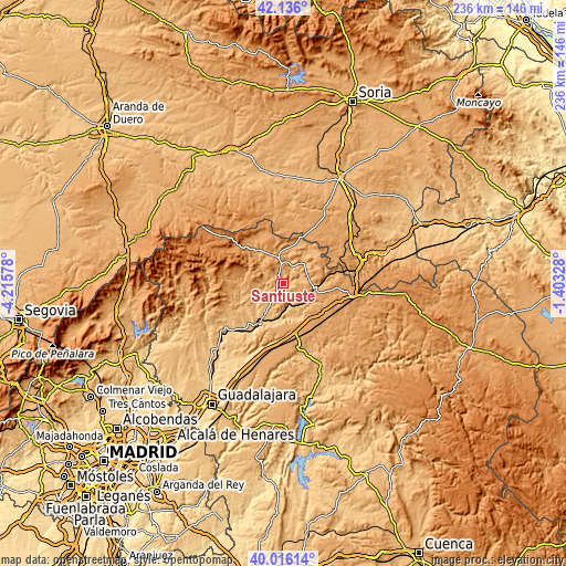 Topographic map of Santiuste