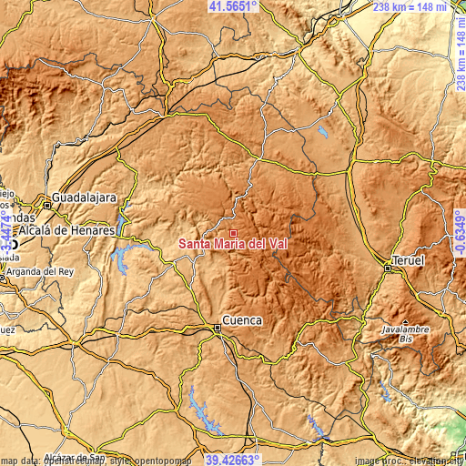 Topographic map of Santa María del Val